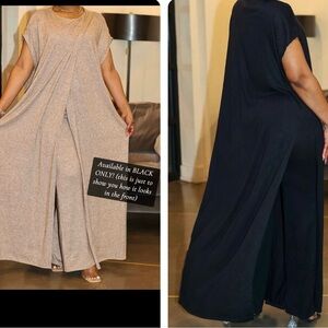 Elegant Black Two Piece Pant Set(TAN IS NOT AVAILABLE ONLY BLACK)